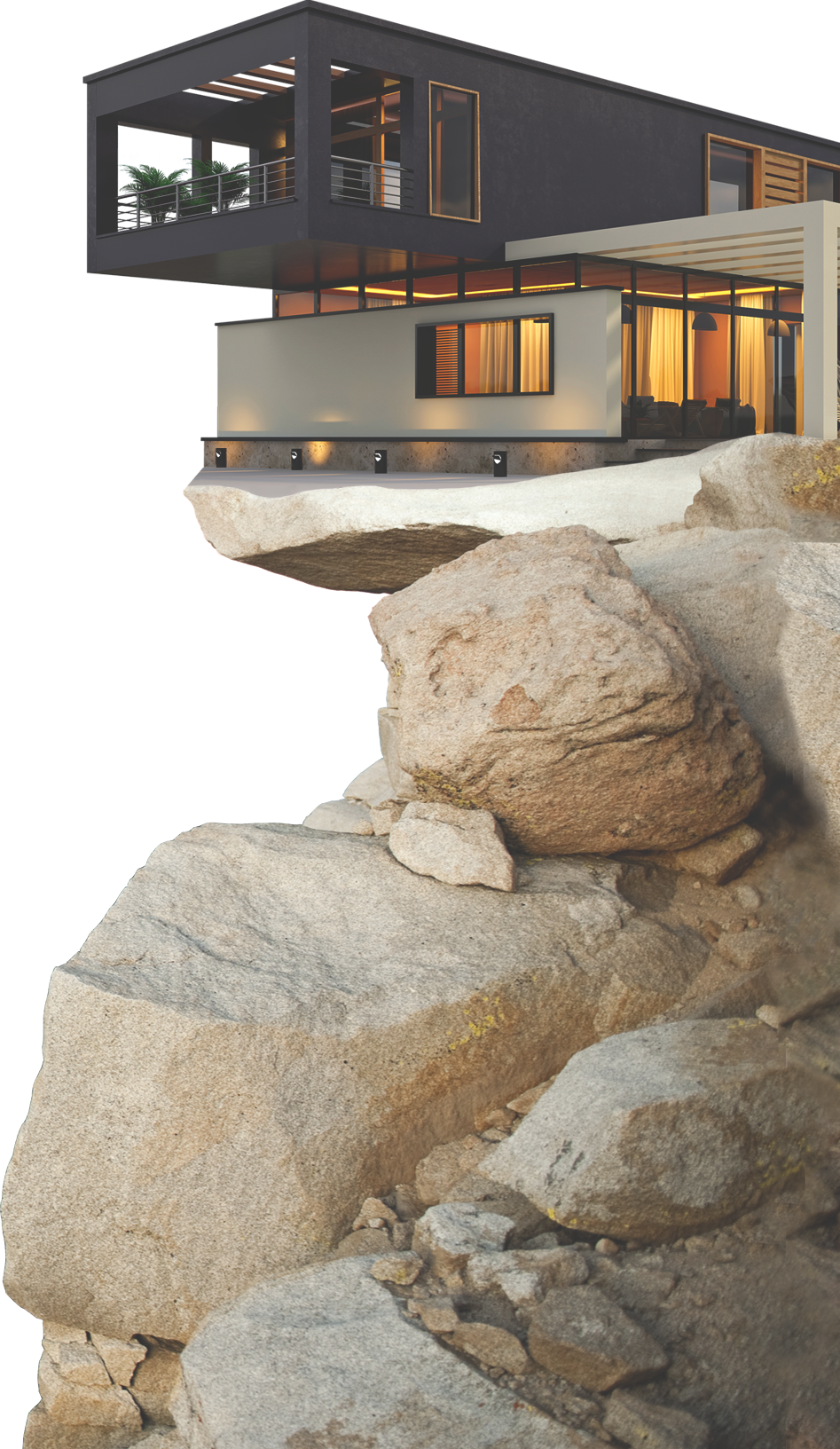 House perched on a cliffs edge